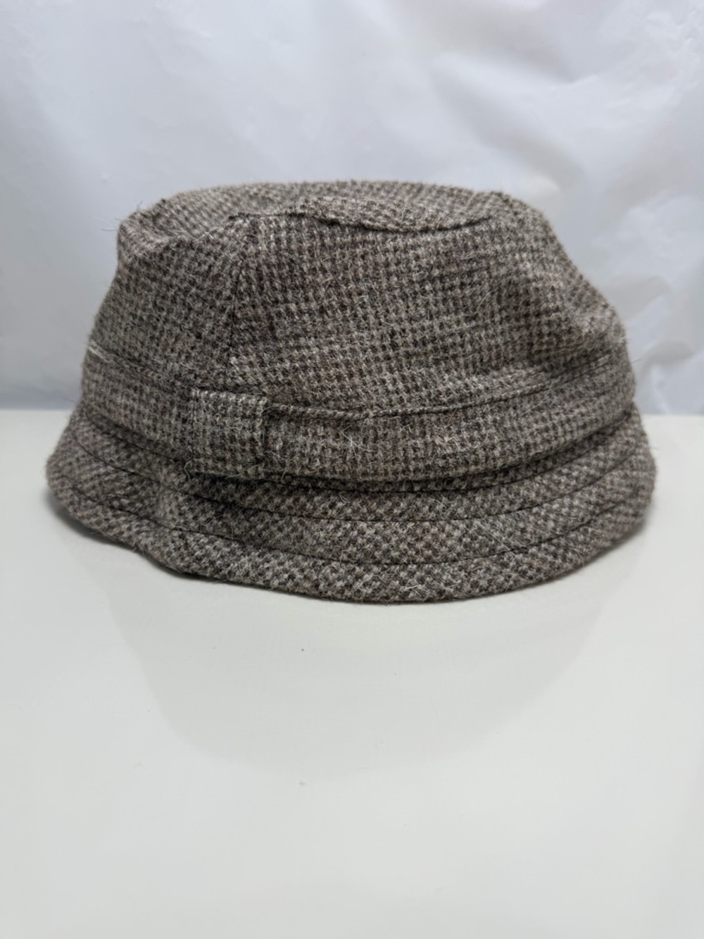 Textured Brown Tweed Bucket Hat